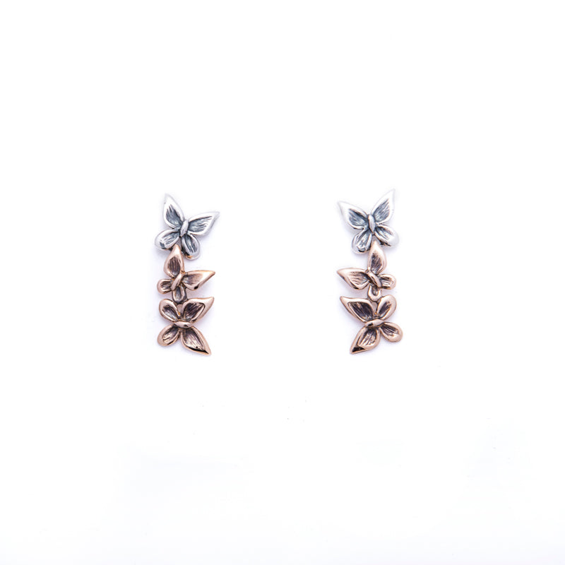 Orecchini Donna Nemoris Argento 925 Bronzo Rosè Farfalle Primavera BOF12