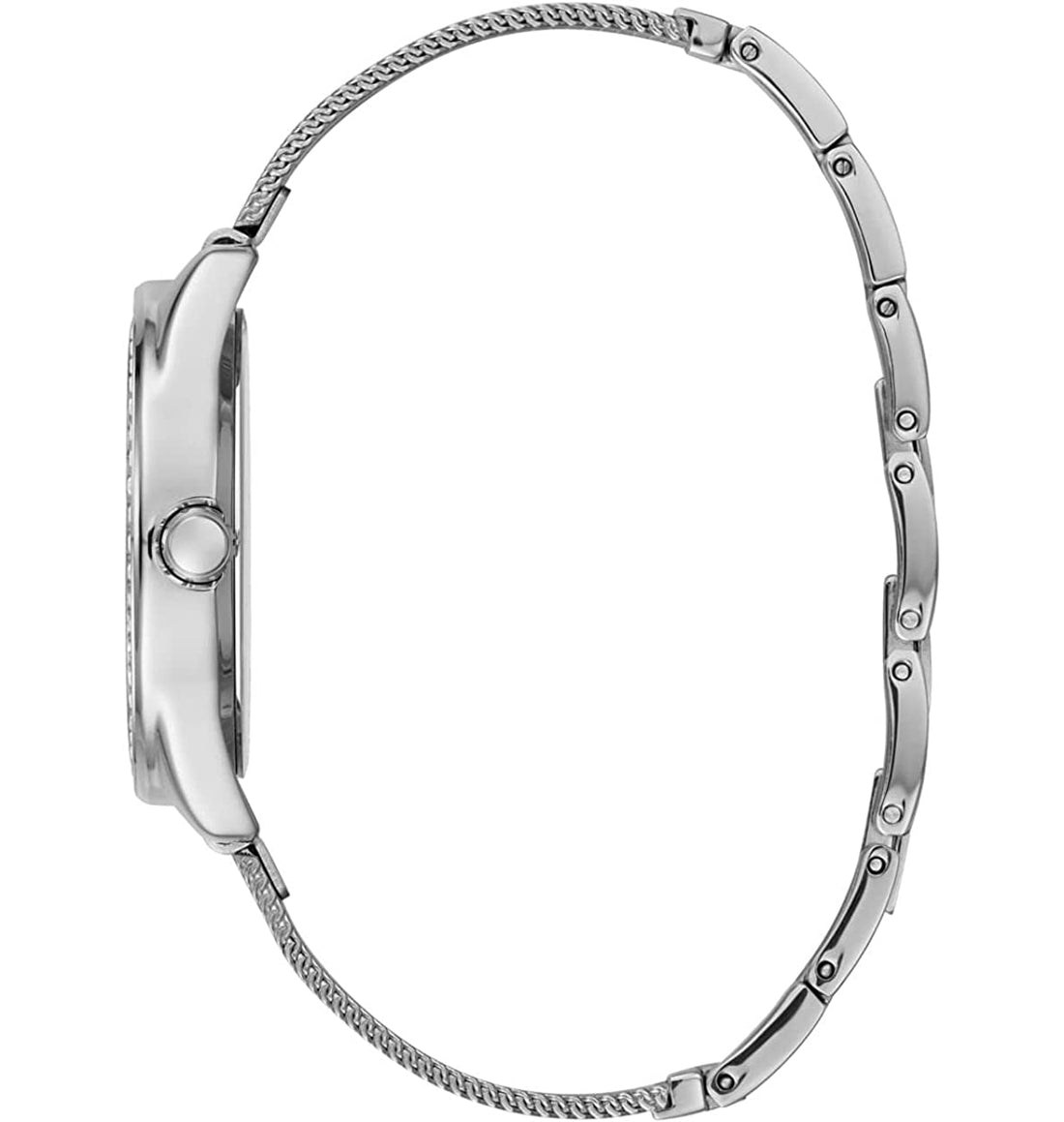 Orologio Donna Guess Quarzo Solo Tempo Acciaio Maglia Milano Zirconi W1142L1