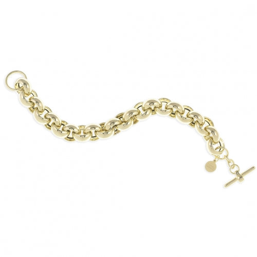 Bracciale Donna Unoaerre Bronzo Dorato Maglia Anelli Stretti Liscia 418240