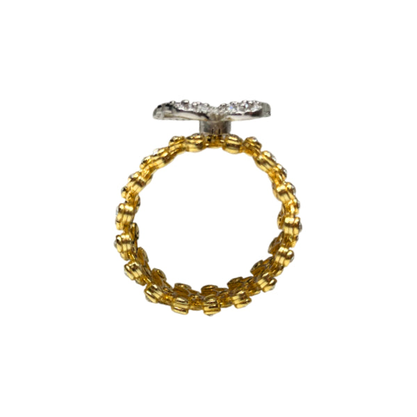 Anello-Bracciale Donna Re Mida Argento Dorato Estendibile Zirconi Fascia-3
