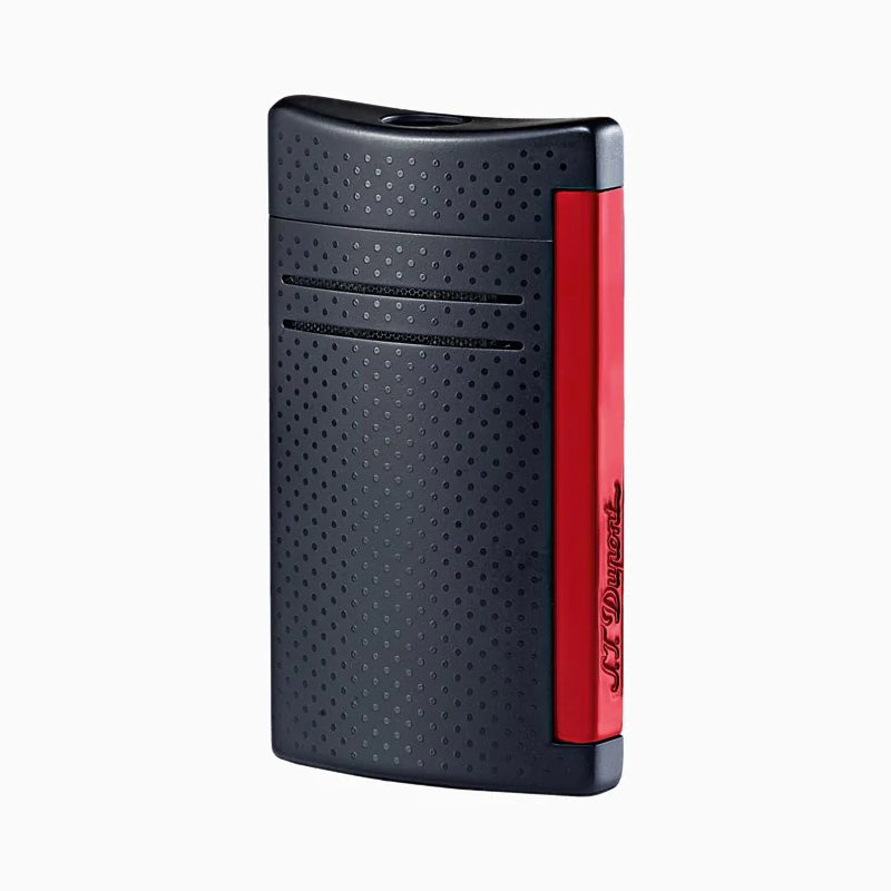 Accendino Unisex Dupont New MaxiJet Fiamma Acciaio Nero Lavorato Rosso 020160N