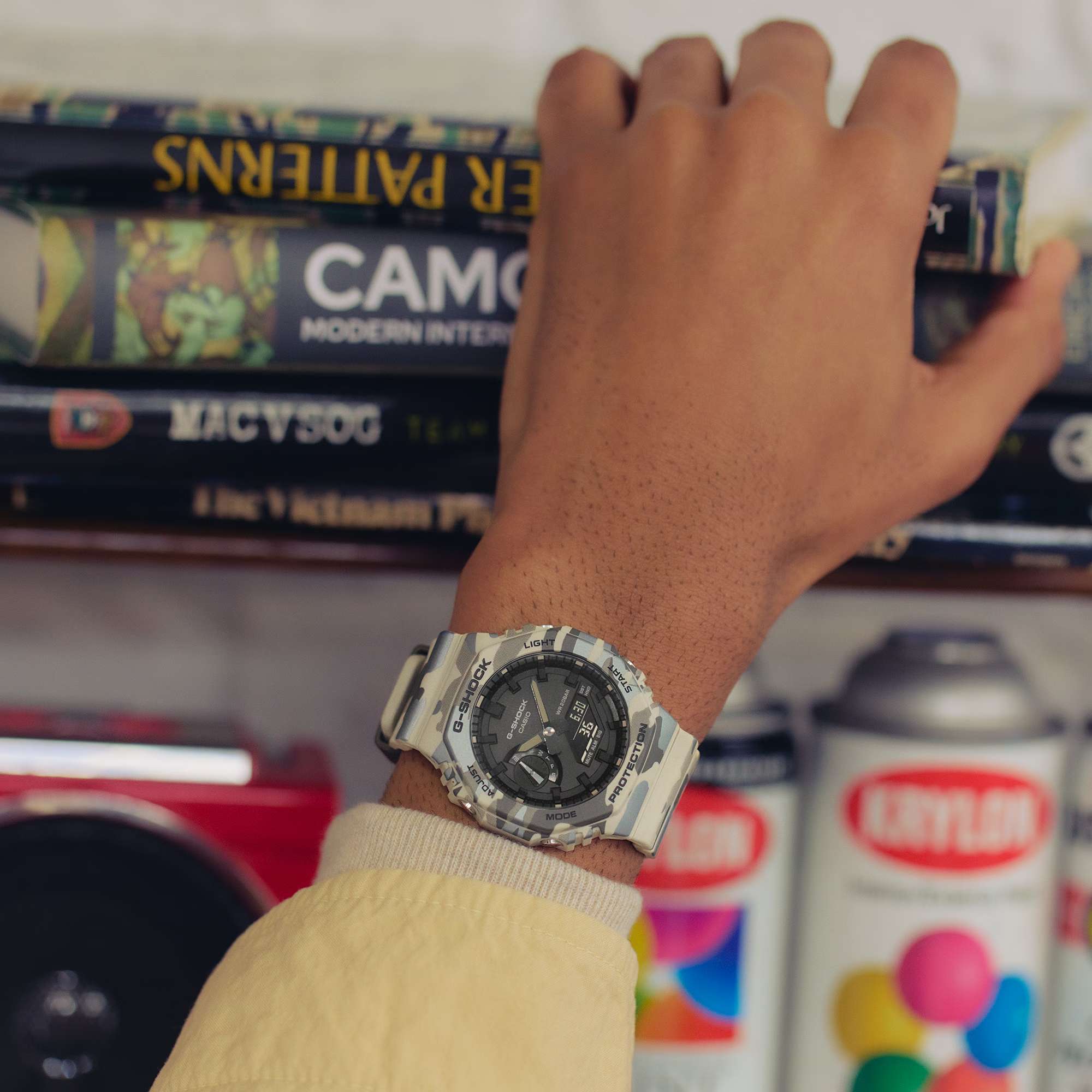 Orologio Uomo Casio G-SHOCK Camouflage Beige GA-2100CM-5AER