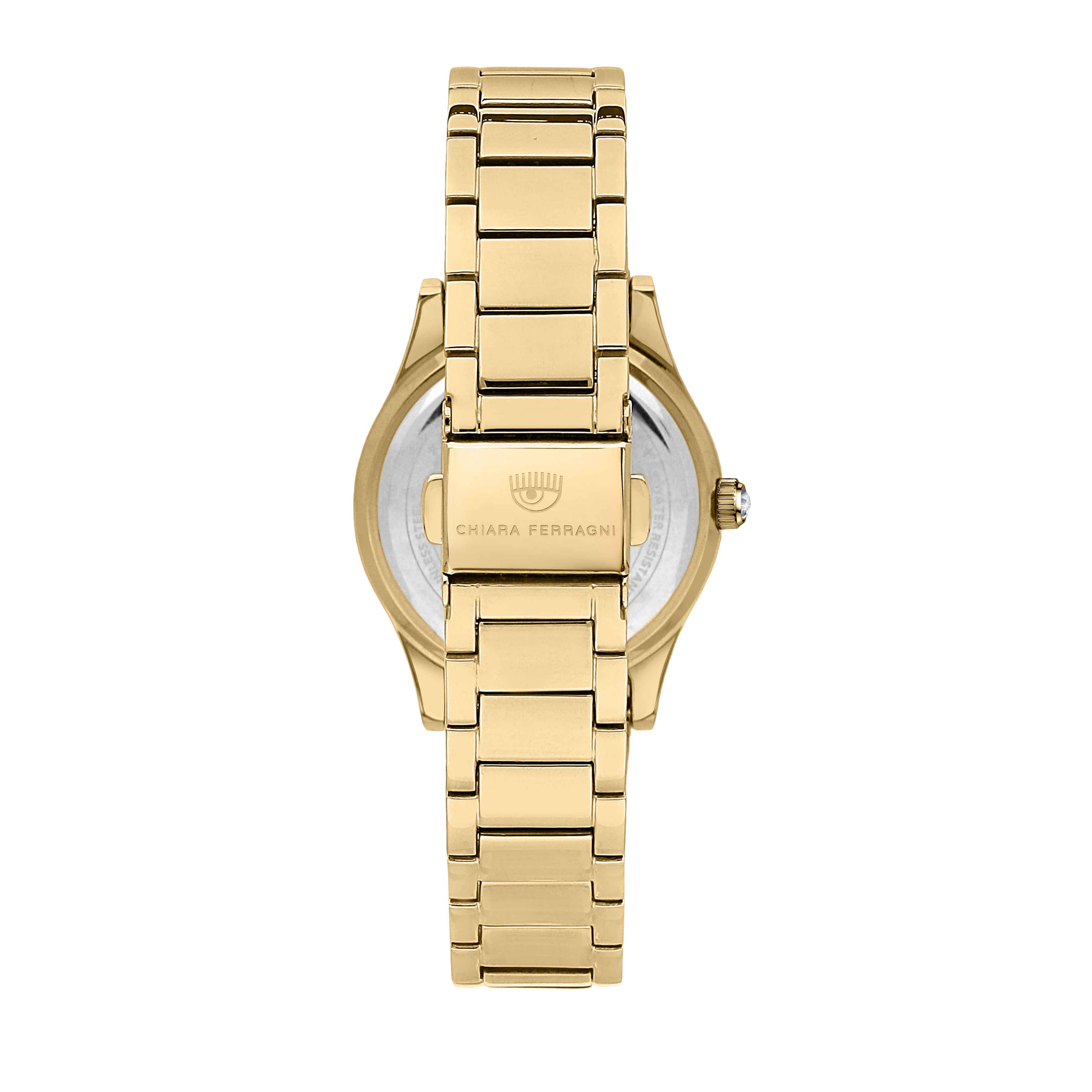 Orologio Donna Chiara Ferragni Quarzo Solo Tempo Acciaio Dorato Zirconi