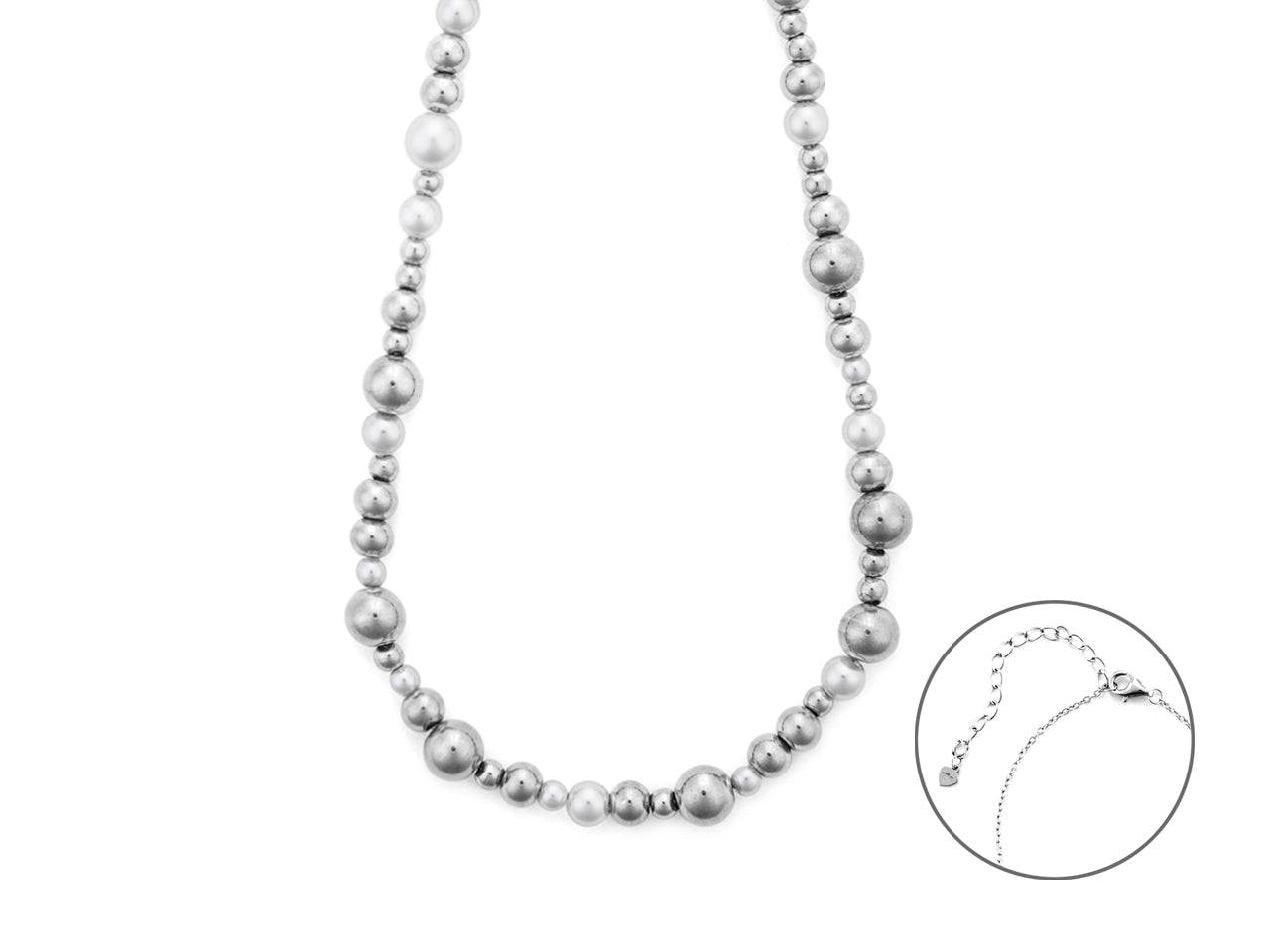 Collana Donna Acciaio 4US Cesare Paciotti Biglie Perla 4UCL7388W