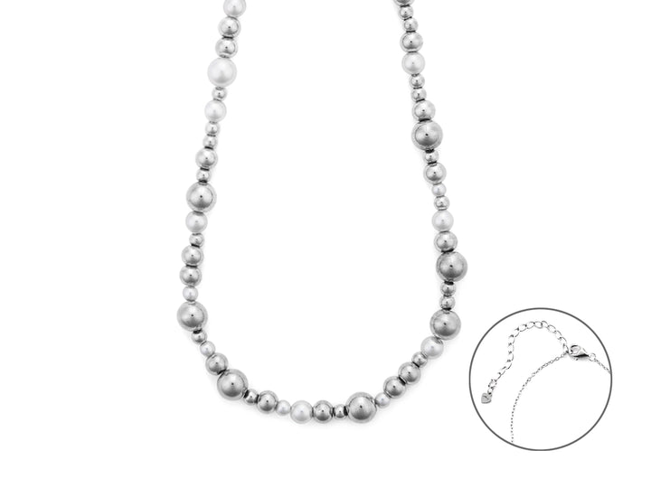 Collana Donna Acciaio 4US Cesare Paciotti Biglie Perla 4UCL7388W