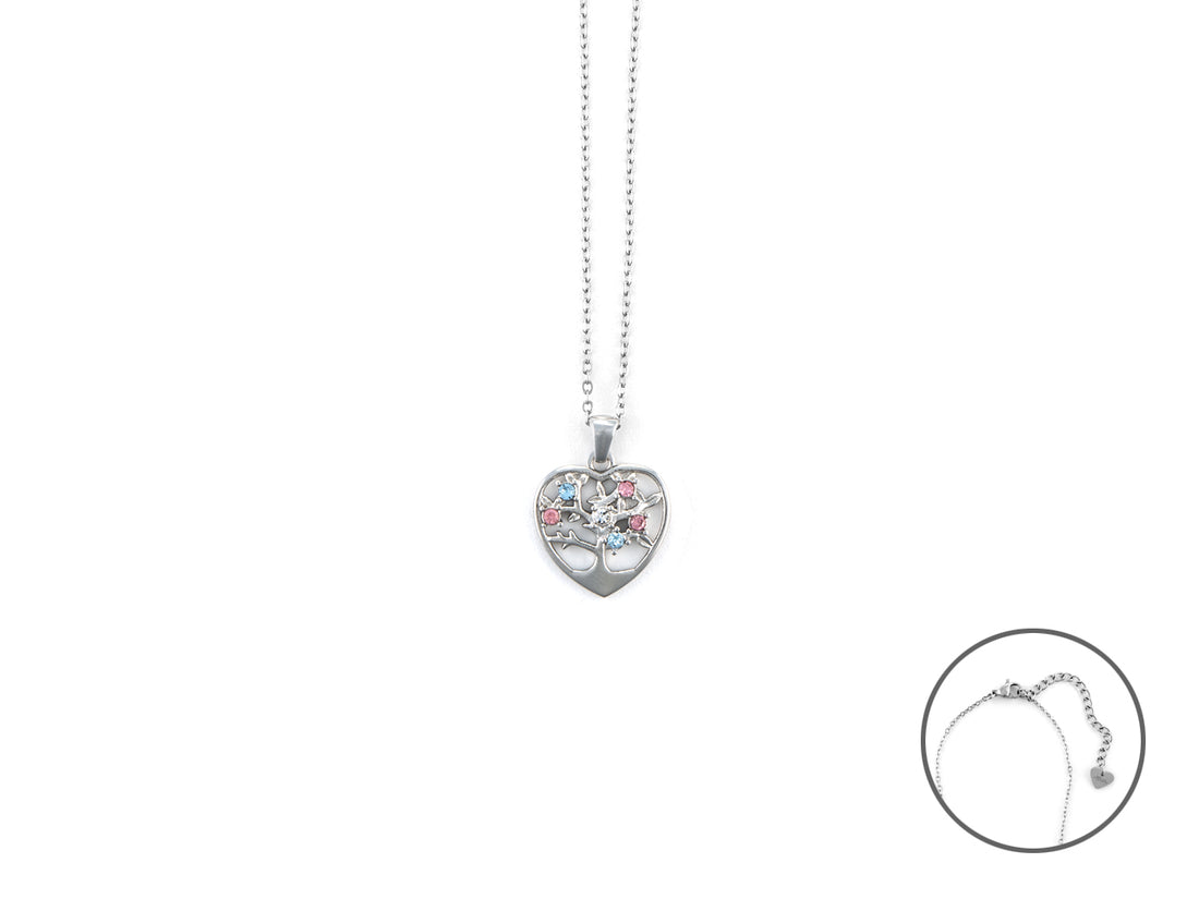 Collana Donna Acciaio 4US cesare paciotti  cuore con albero della vita  4UCL6517W