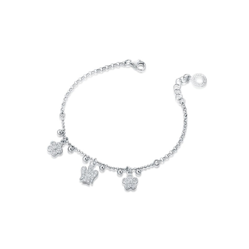 Bracciale Donna Argento 925 Roberto Giannotti con angeli e fiori con zirconi