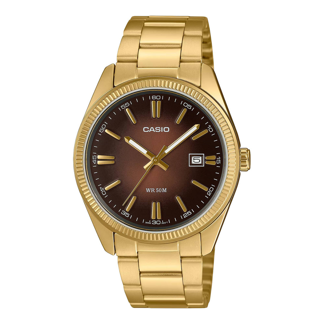 Orologio Unisex Casio Acciaio Dorato Marrone Cangiante Quarzo MTP-1302PGC-5AVEF