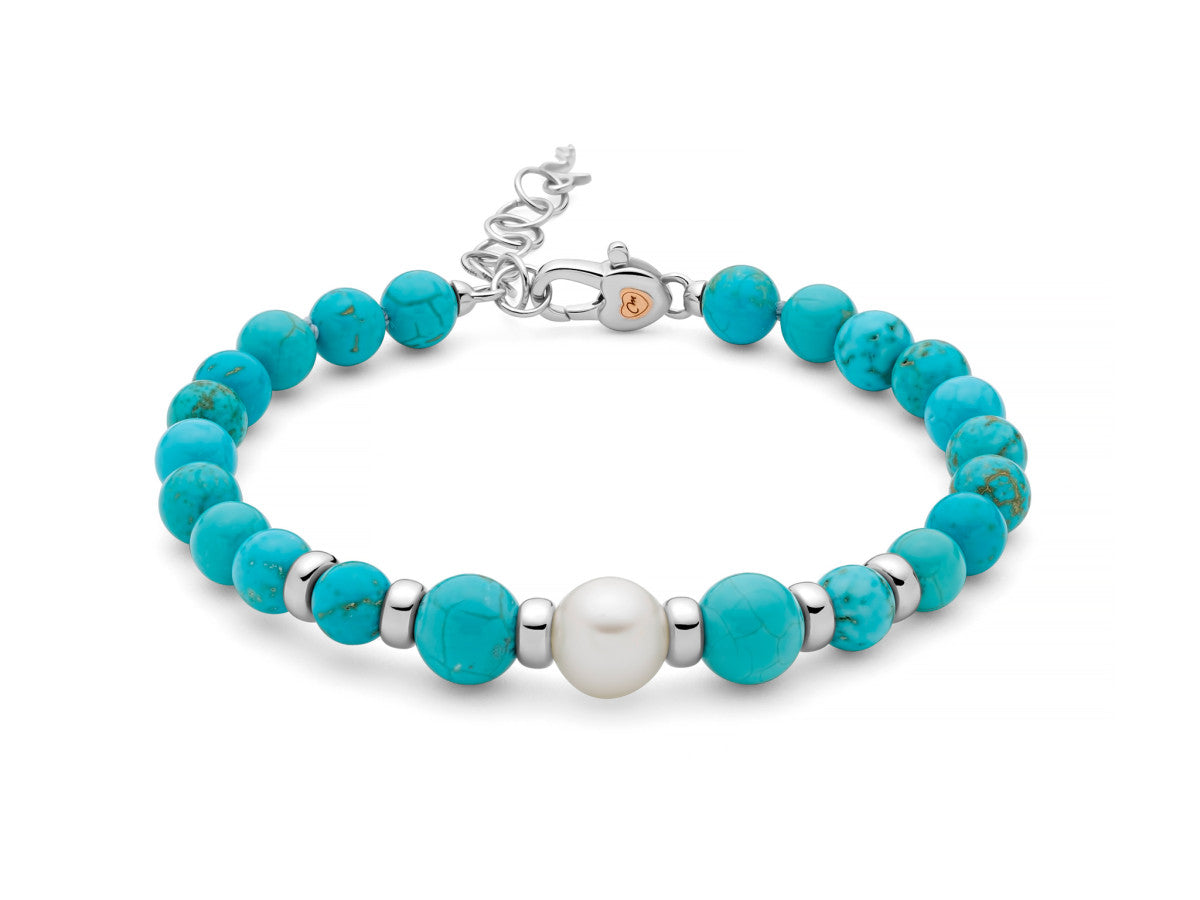 Bracciale Donna Miluna Terra Mare Aulite color Turchese e Perla PBR3536