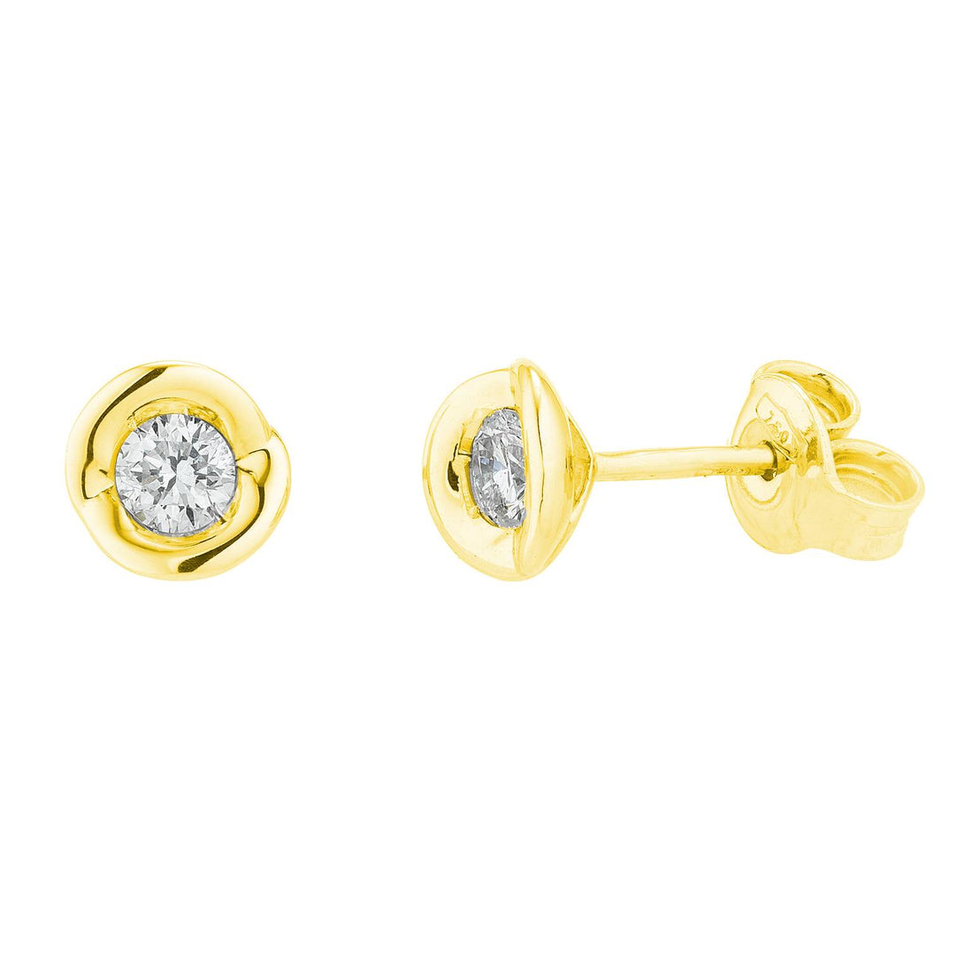 Orecchini Donna Mikiko Punto Luce Oro 9 KT Diamante 0,16 CT. MOIM34R1L016