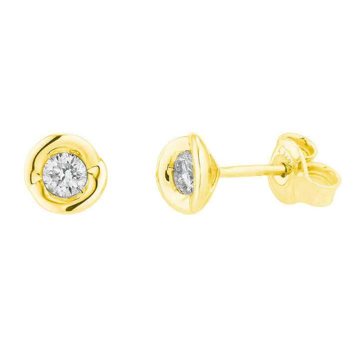 Orecchini Donna Mikiko Punto Luce Oro 9 KT Diamante 0,16 CT. MOIM34R1L016
