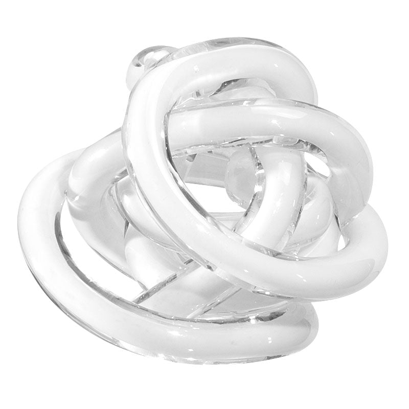 Scultura Cristallo Onlylux Nodo Dell'Amore Bianco 18cm OL03123