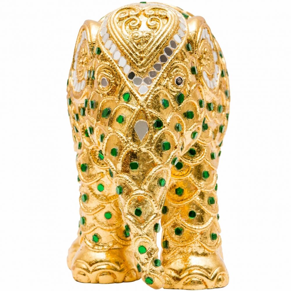 Scultura Elefante OnlyLux Ayutthaya Gold 20 cm Resina Dipinto A Mano 8858831245358