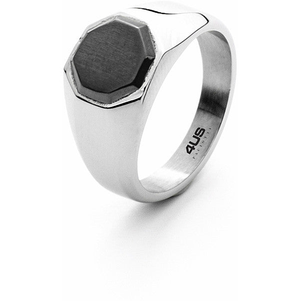 Anello Uomo Acciaio 4US Cesare Paciotti Centrale Nero J10563