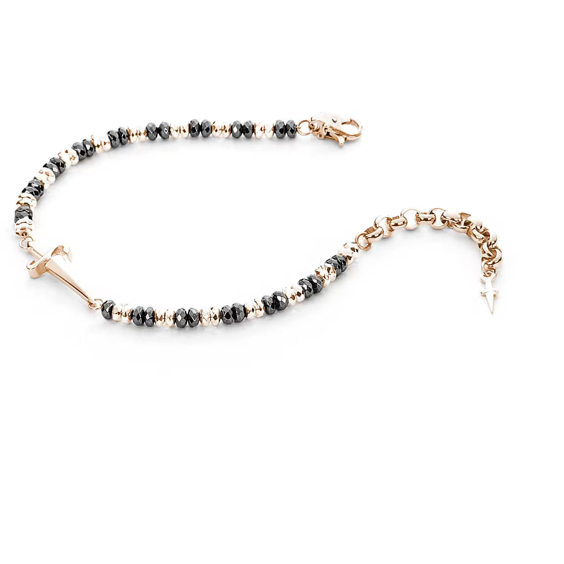 Bracciale Uomo Cesare Paciotti Argento Rosè 925 Rodio Nero Spadino JPBR2323R