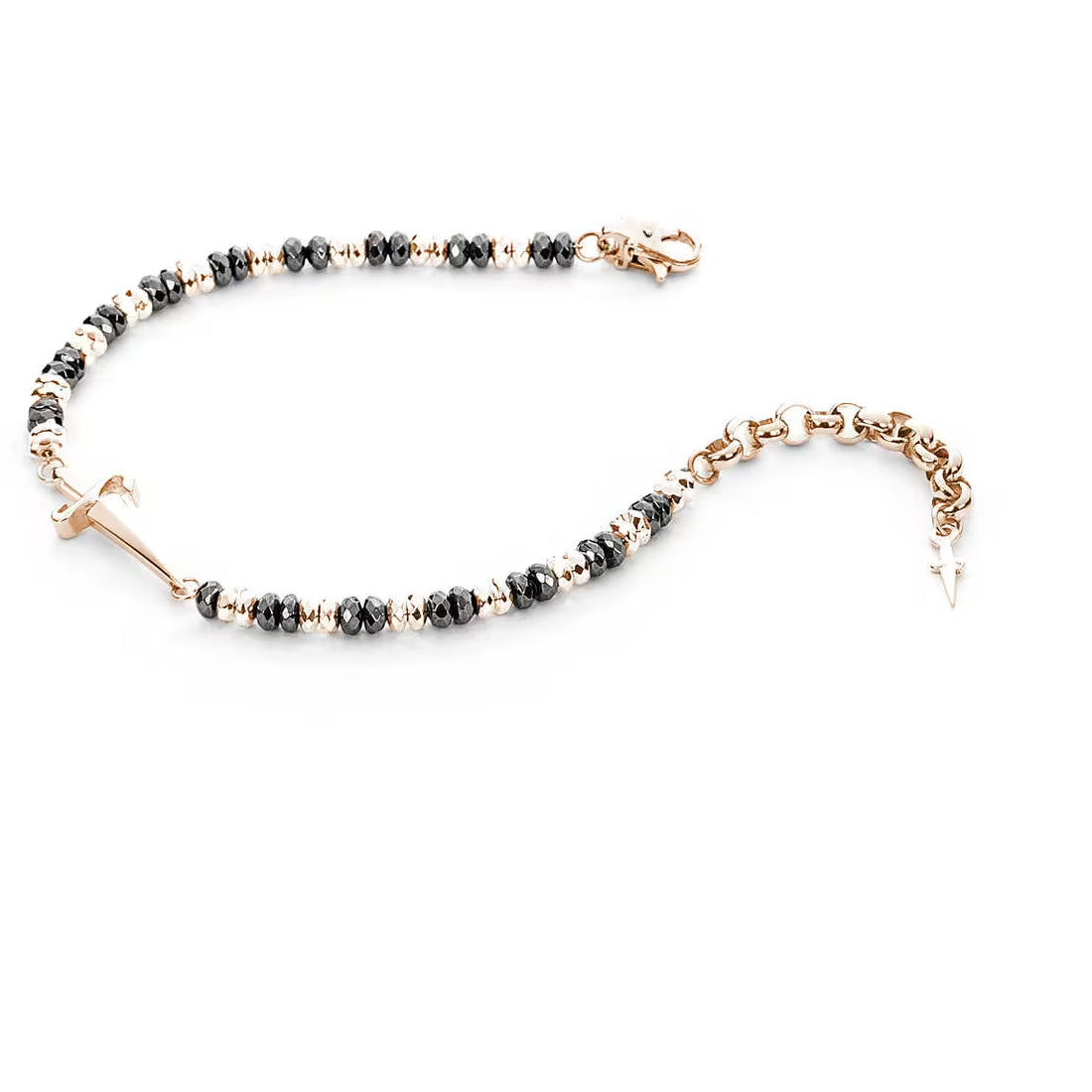 Bracciale Uomo Cesare Paciotti Argento Rosè 925 Rodio Nero Spadino JPBR2323R