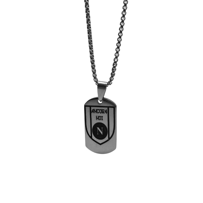 Collana Uomo Re Mida Quarto Scudetto Napoli Acciaio CL-C-5