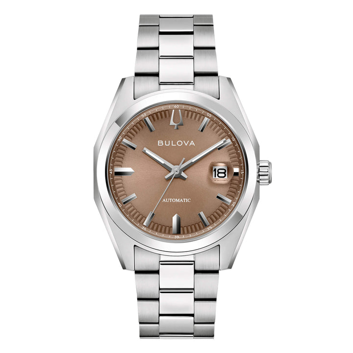 Orologio Uomo Bulova Acciaio Surveyor Automatico Marrone 96B470