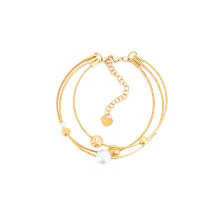 Bracciale Donna Acciaio dorato 4US cesare paciotti  multifilo rigido 4UBR8157W