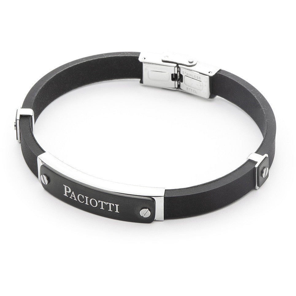 Bracciale Uomo 4US Cesare Paciotti Acciaio E Gomma Con Finitura Nera 4UBR4541