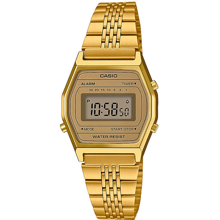 Orologio Donna Acciaio Dorato Casio Vintage Quarzo Cronografo LA690WGA-9DF