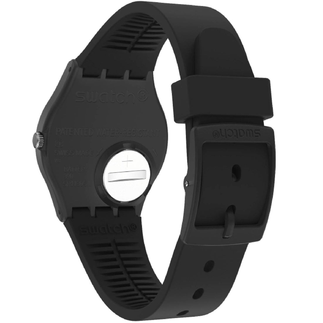Orologio Donna Gomma Resina Swatch Solo tempo Quarzo Black Doppia Data GB757