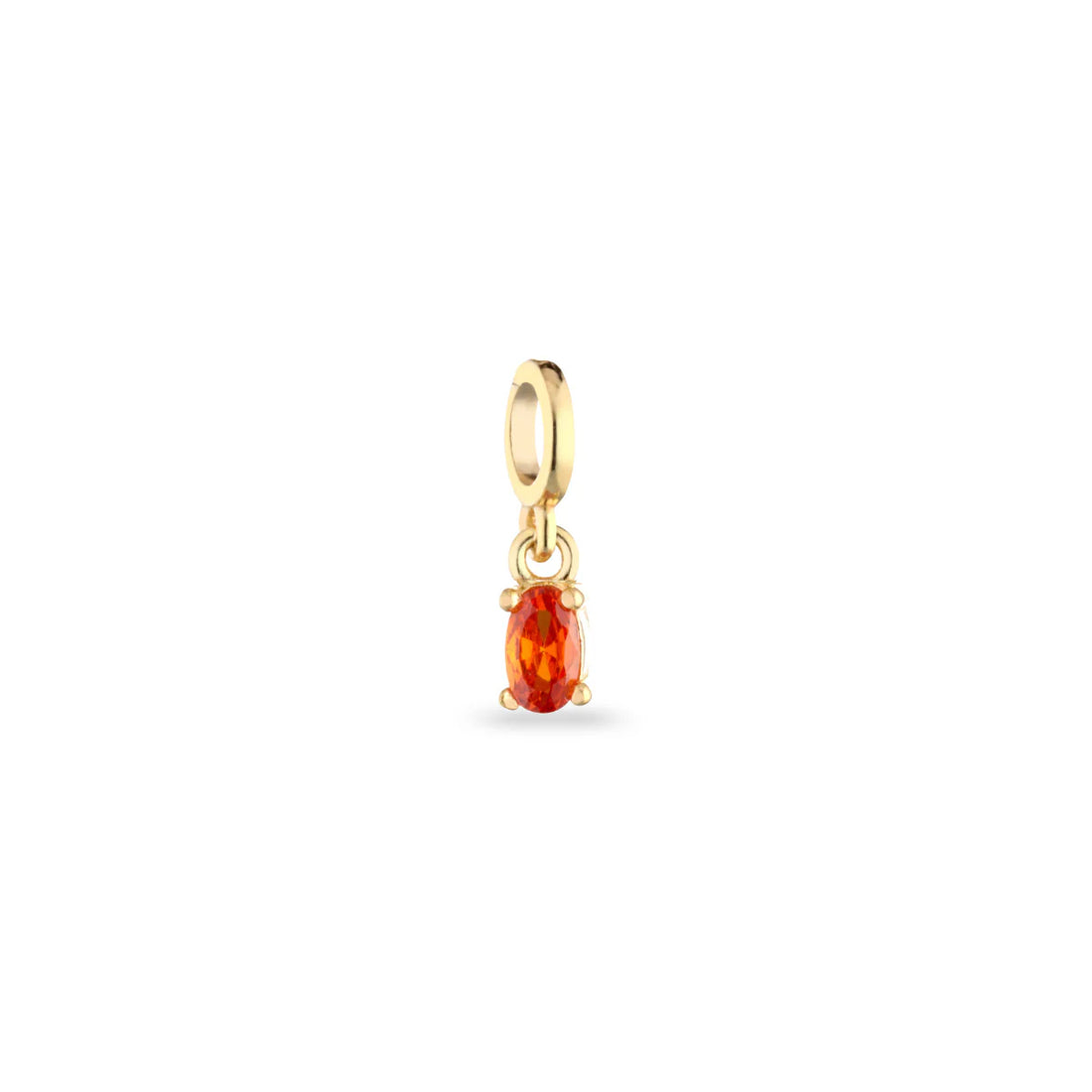 Ciondolo Donna Laura P. Argento Dorato 925 Pietra Arancione Ovale PEN0237GAR