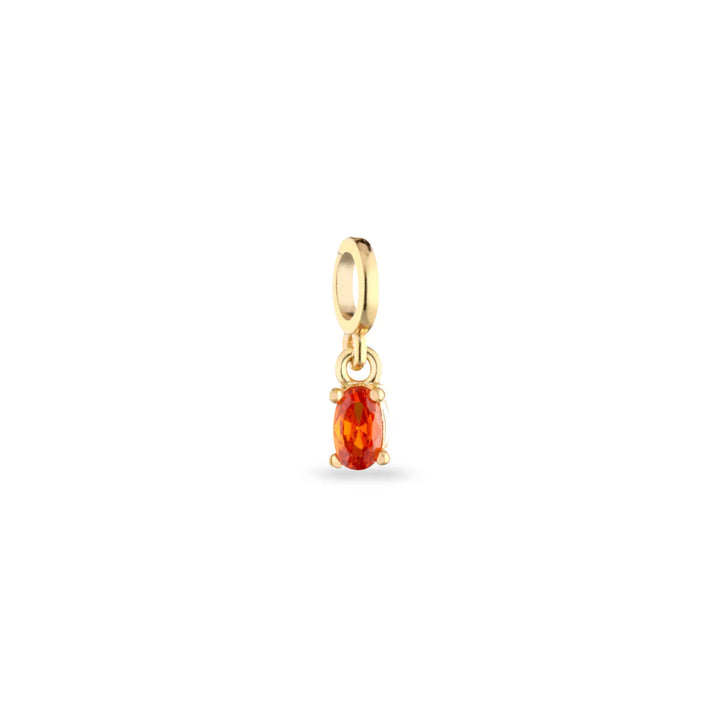 Ciondolo Donna Laura P. Argento Dorato 925 Pietra Arancione Ovale PEN0237GAR