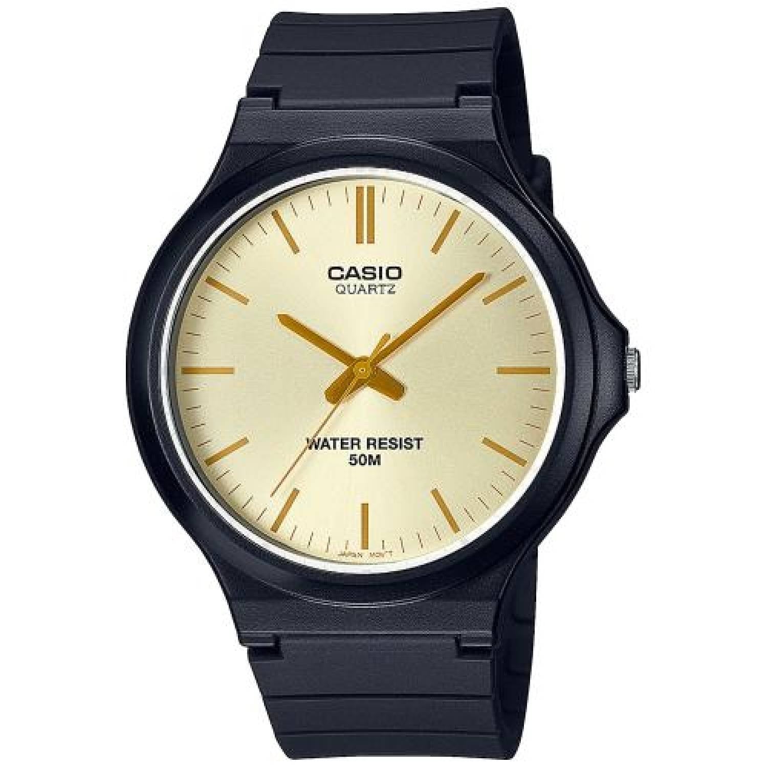 Orologio Uomo Plastica Casio MW-240-9E3VEF Analogico Quarzo Dorato Solo Tempo