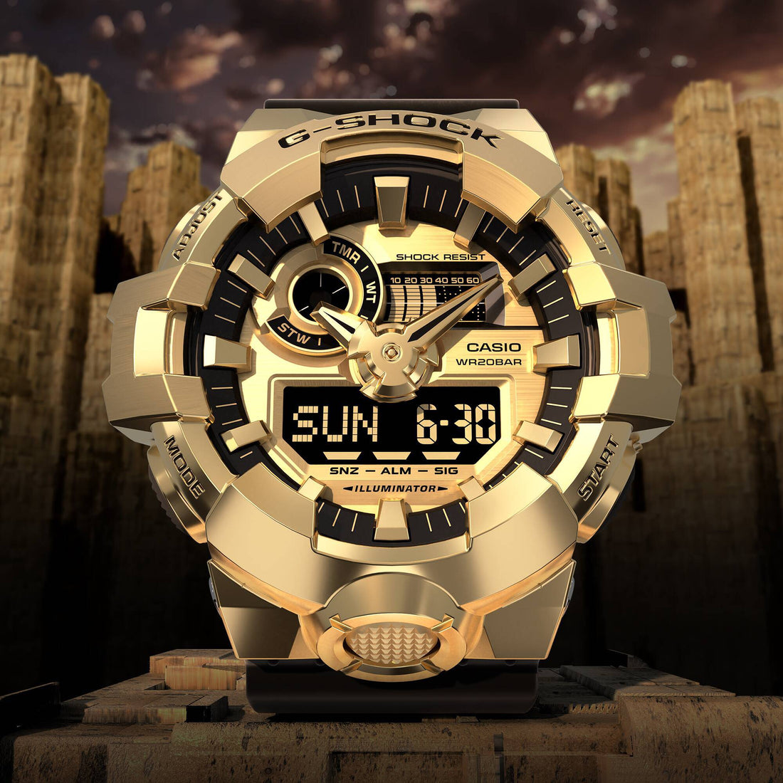 Orologio Uomo Casio G-SHOCK Acciaio Dorato Nero GM-700G-9AER
