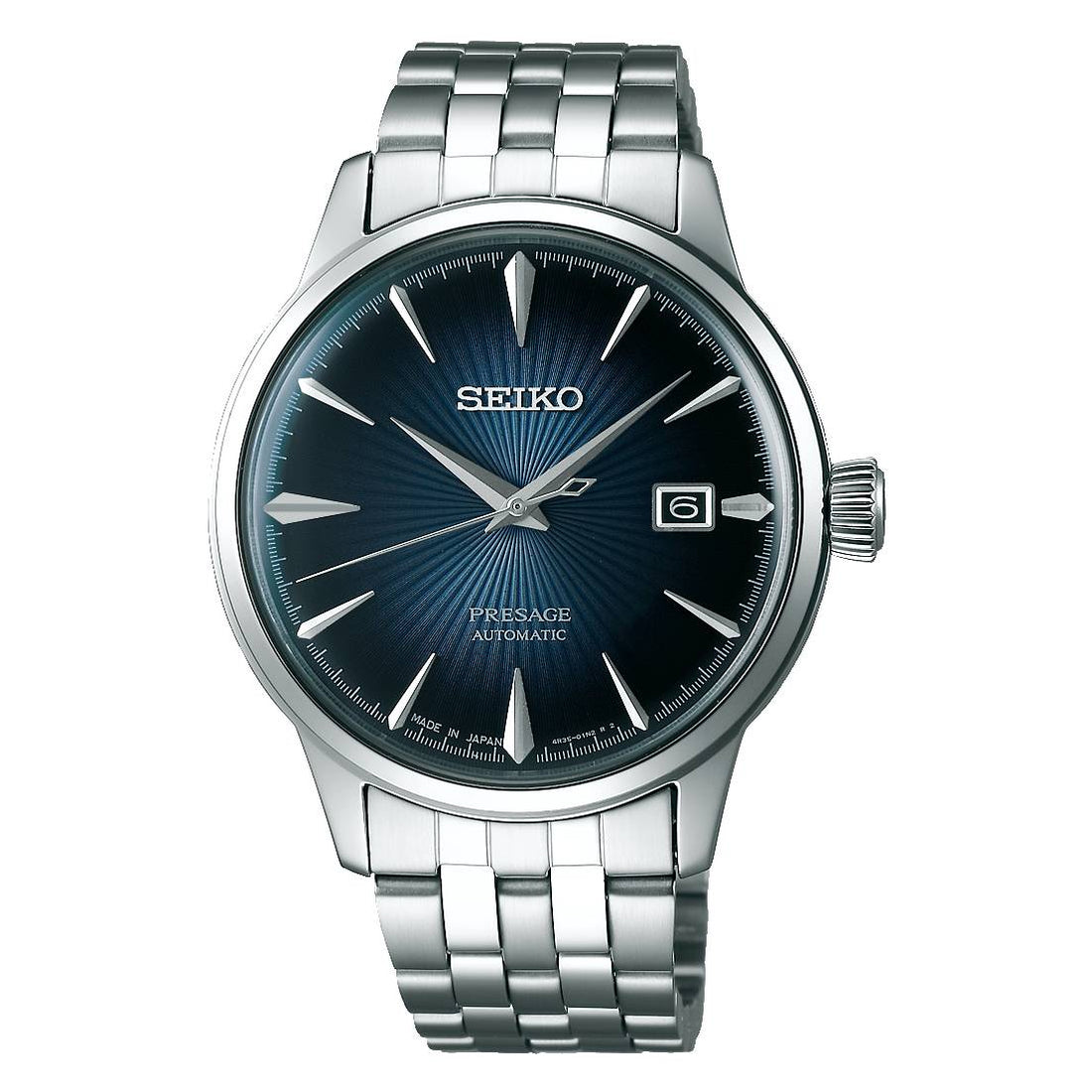 Orologio Uomo Seiko Automatico Presage Mockingbird Blu Cocktail Time SRPB41J1