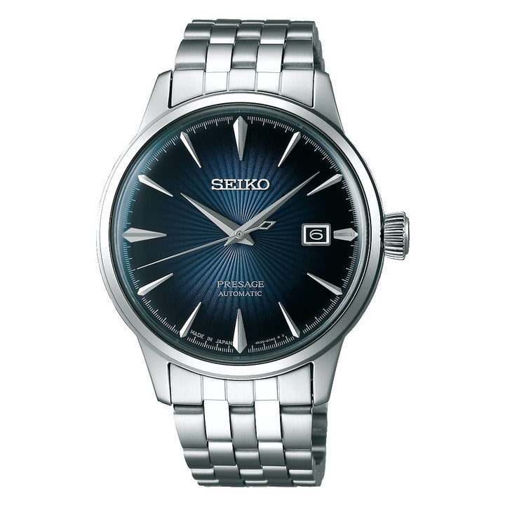 Orologio Uomo Seiko Automatico Presage Mockingbird Blu Cocktail Time SRPB41J1