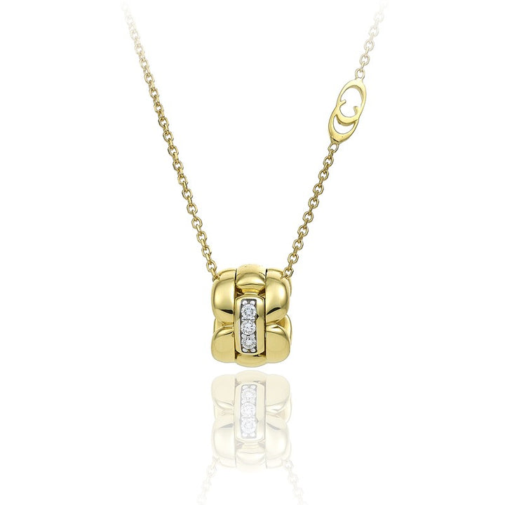 Collana Donna Chimento Oro Giallo 18 KT Catena Diamanti Bianchi 1G09482B11450