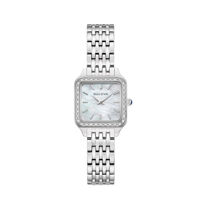 Orologio Donna Bulova Quarzo Solo Tempo Sutton Square Acciaio Madreperla Diamanti 96R256