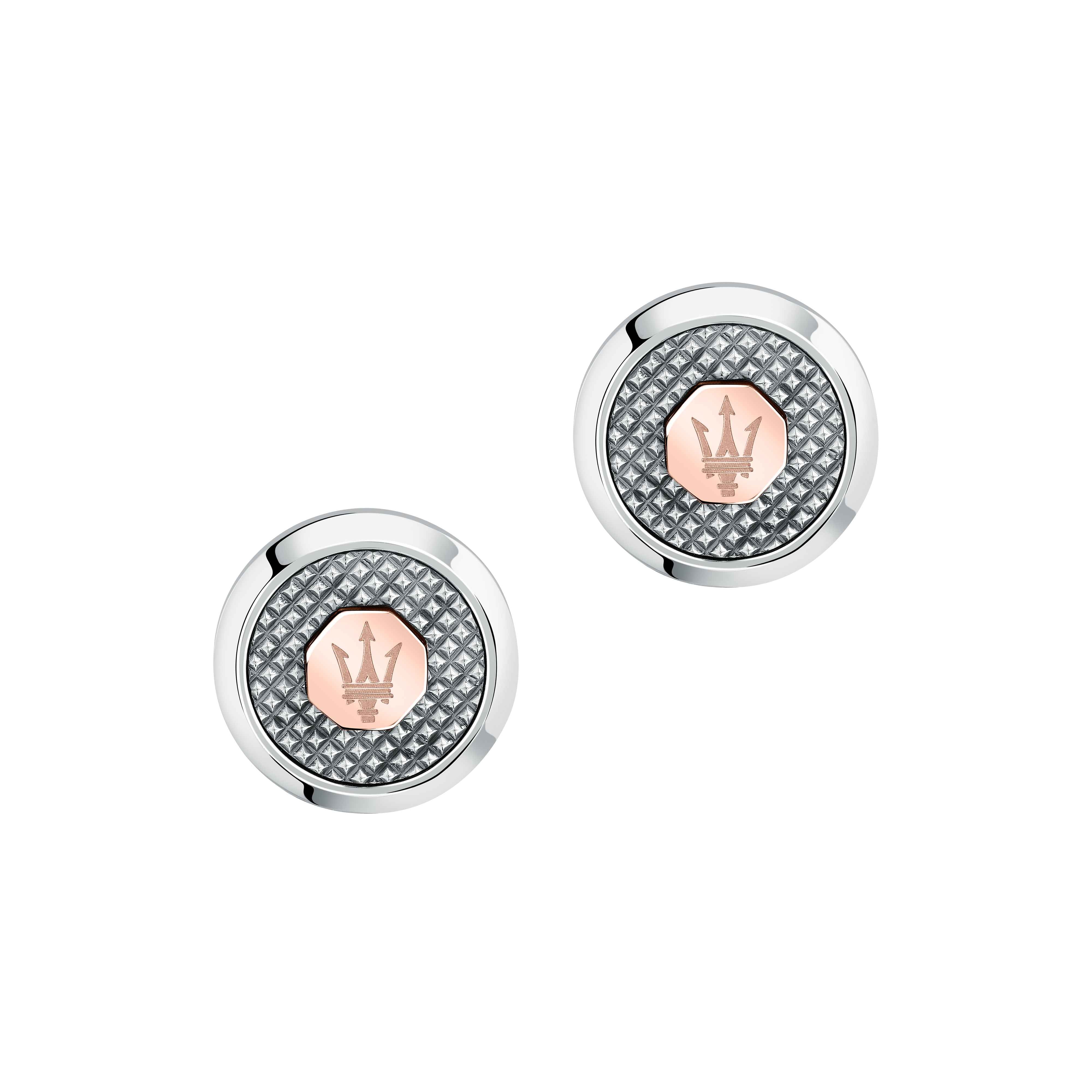 Gemelli Uomo Maserati Acciaio Lucido Satinato Logo Inciso Rosè JM223ATK20