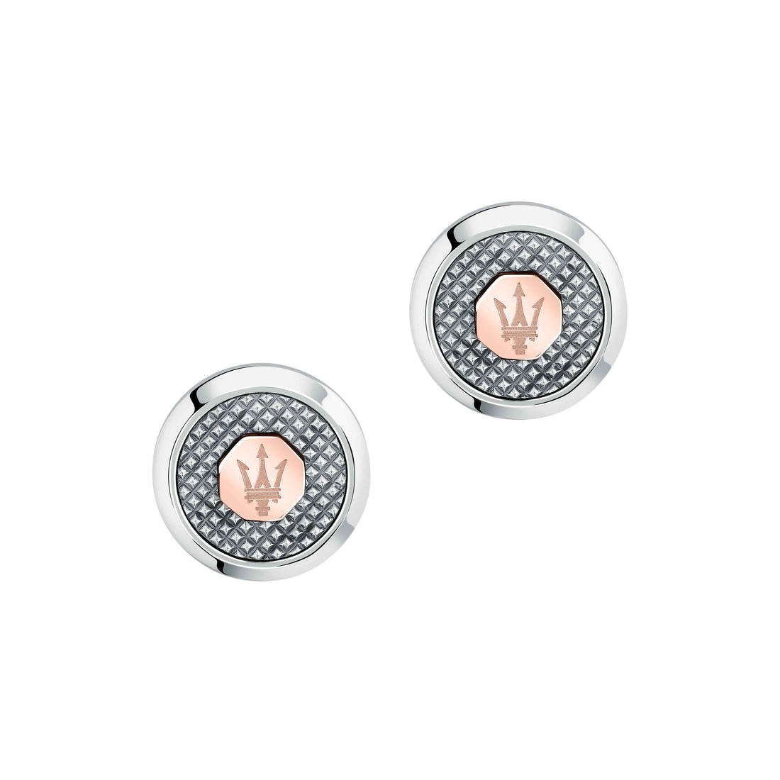 Gemelli Uomo Maserati Acciaio Lucido Satinato Logo Inciso Rosè JM223ATK20