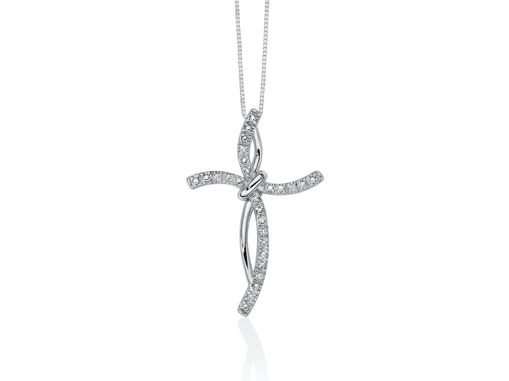 Collana Donna Miluna Croce Oro Bianco 18 KT Diamanti CLD4425