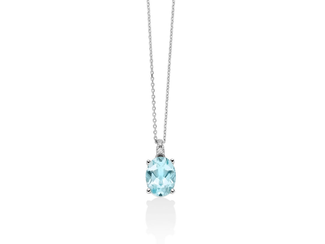 Collana Donna Miluna Gemma Del Cielo Oro 9 KT Ovale Diamante CLD4693X
