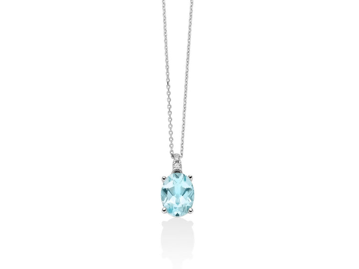 Collana Donna Miluna Gemma Del Cielo Oro 9 KT Ovale Diamante CLD4693X
