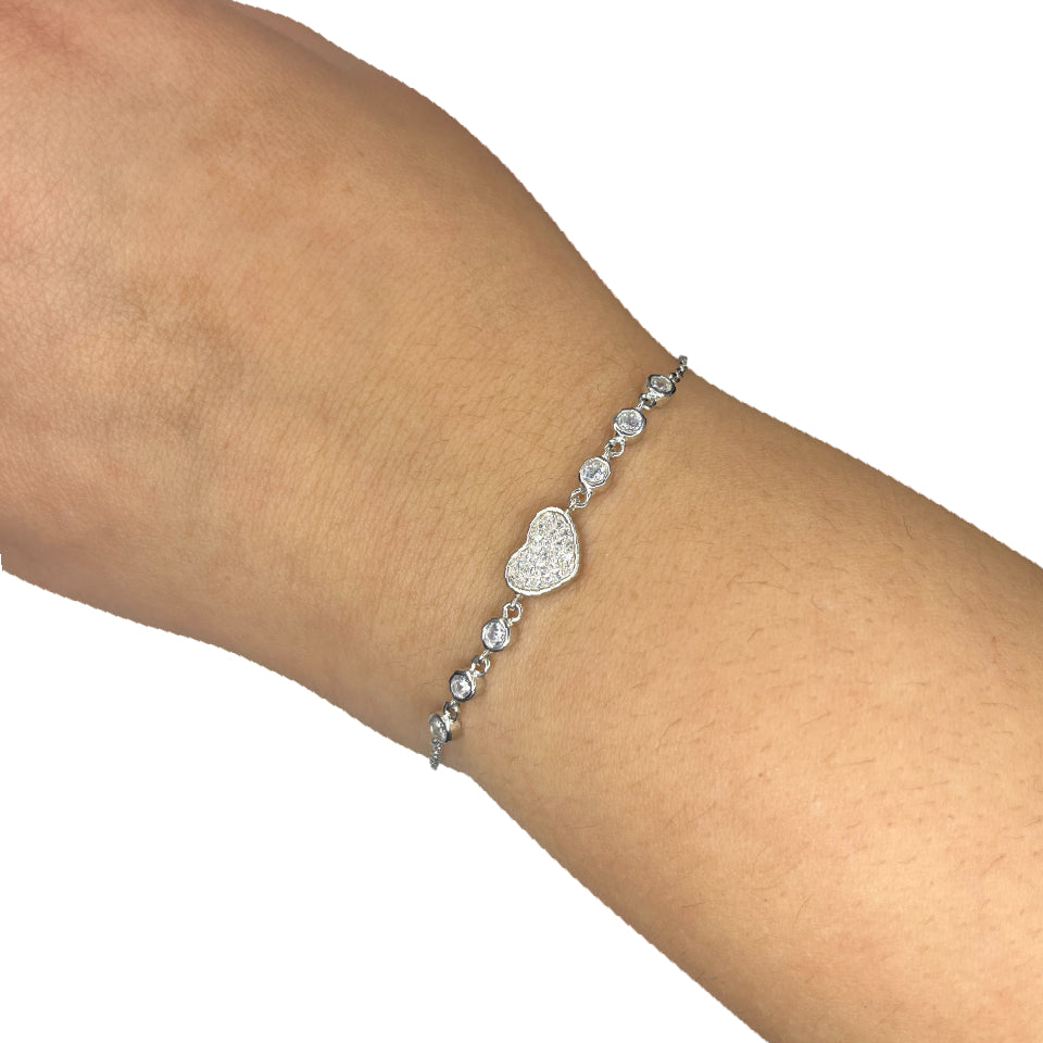 Bracciale Donna Re Mida Argento Cuore Zirconi BR-Djv-24