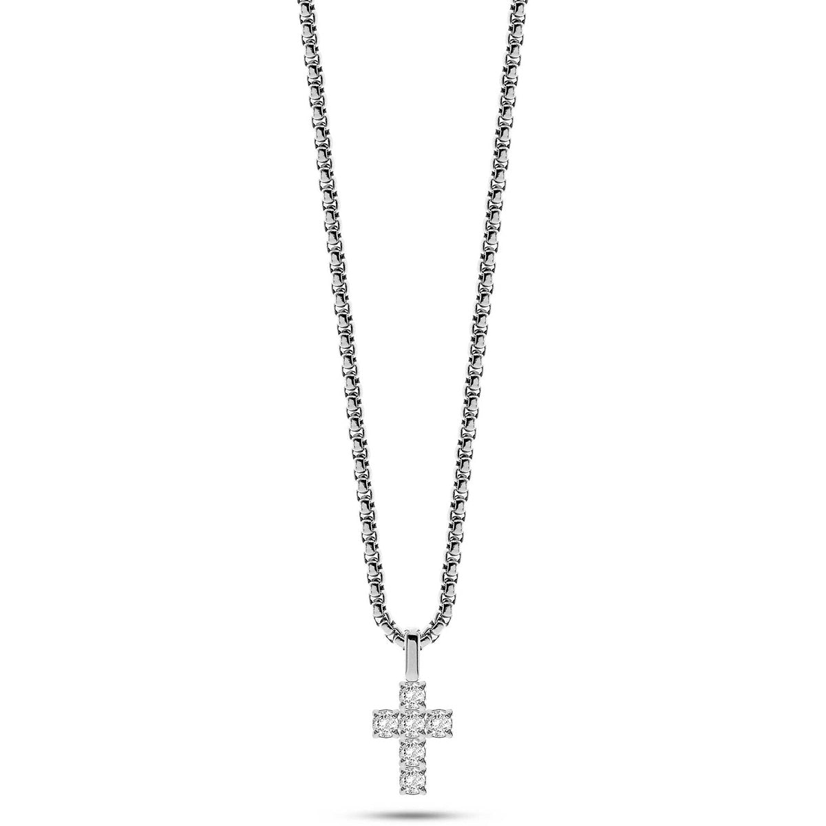 Collana Uomo Liu Jo Acciaio Croce Zirconi Bianchi MLJ518