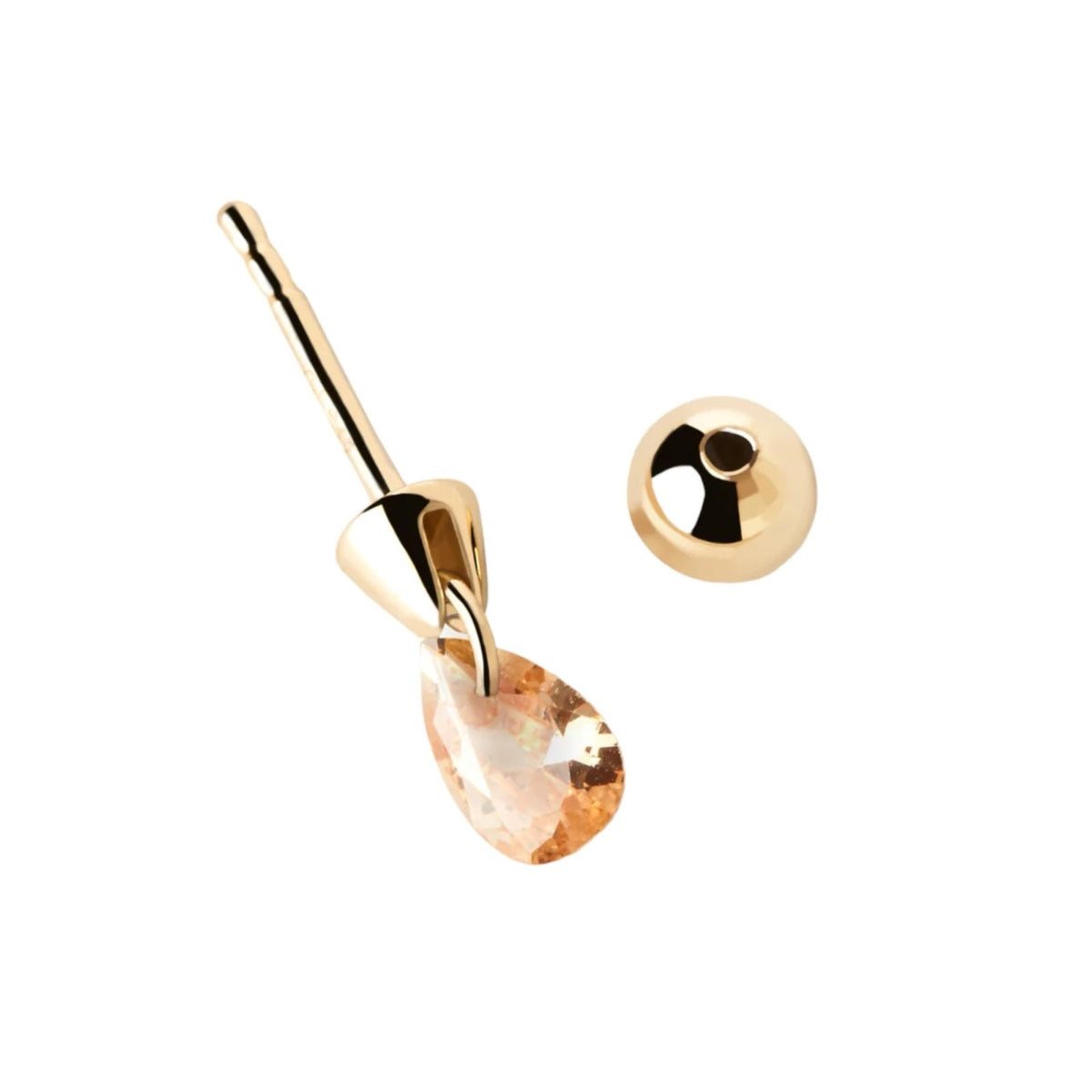 Orecchini mono Donna PDPaola Argento Dorato 925 Con Zircone Rosa  PG01-204-U
