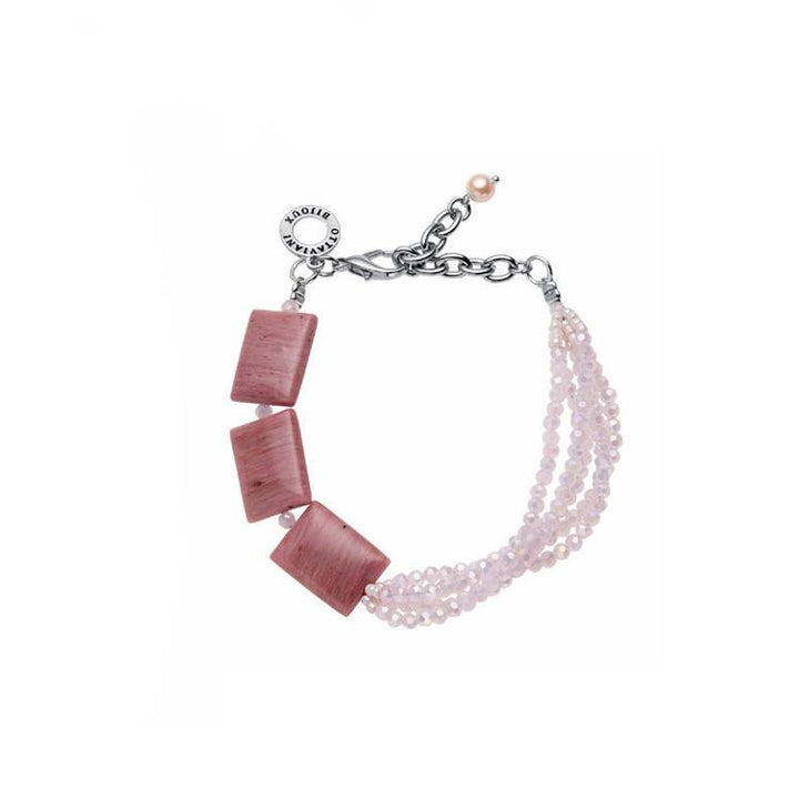 Bracciale Donna Ottaviani Bronzo Cristalli Amazzonite Rosa 501389B