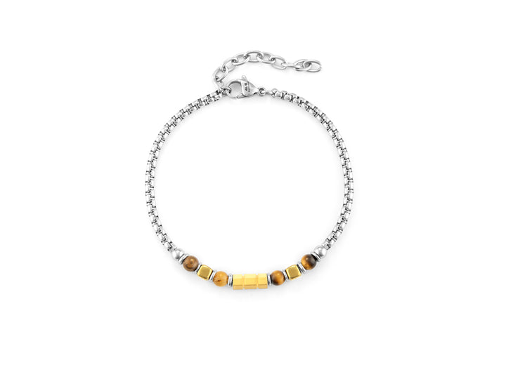 Bracciale Uomo 4US Cesare Paciotti  acciaio e occhio di tigre 4UBR6803