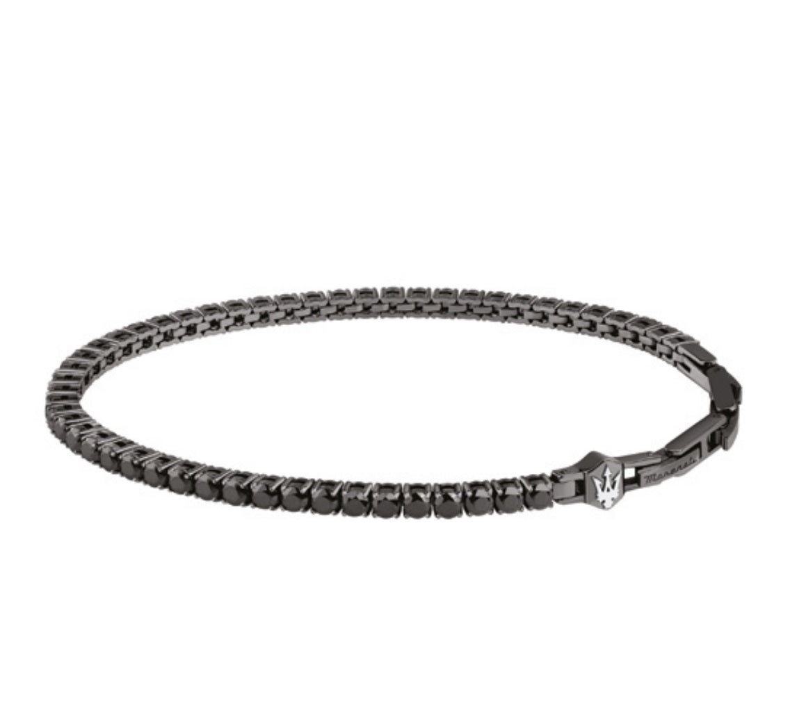Bracciale Uomo Tennis Acciaio Nero PVD Zirconi Neri JM425AVC08