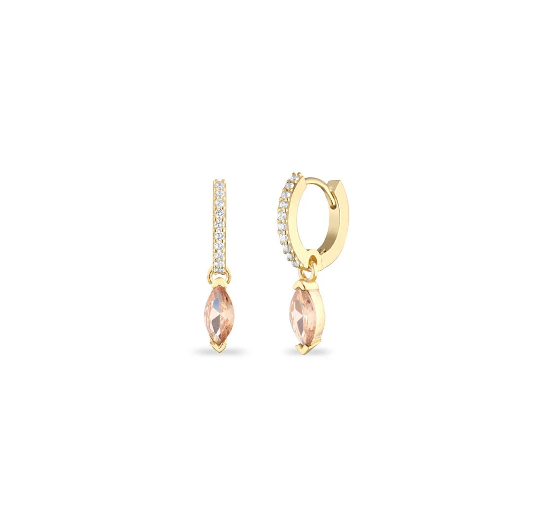 Orecchini Donna Laura P. Argento Dorato 925 Champagne Bianchi OR0236GC