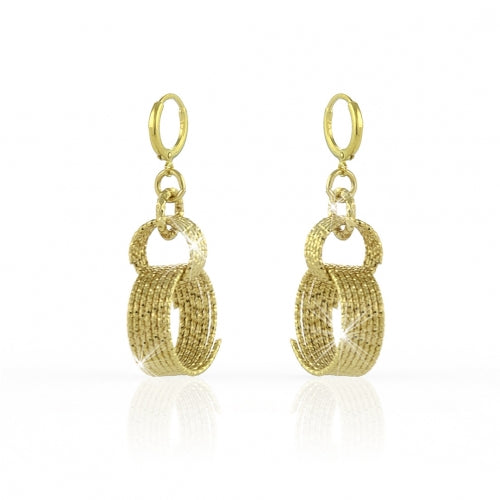 Orecchini Donna Unoaerre Bronzo Dorato Sfaccettati Cerchi Pendenti 466549
