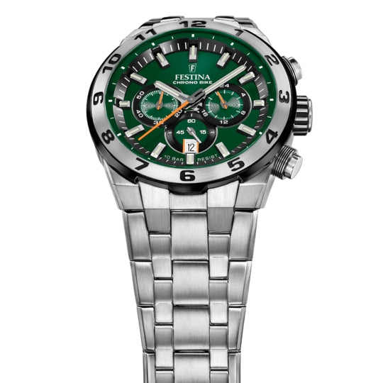 Orologio Uomo Festina Crono Bike Verde Nero Acciaio 10 ATM F20670/2