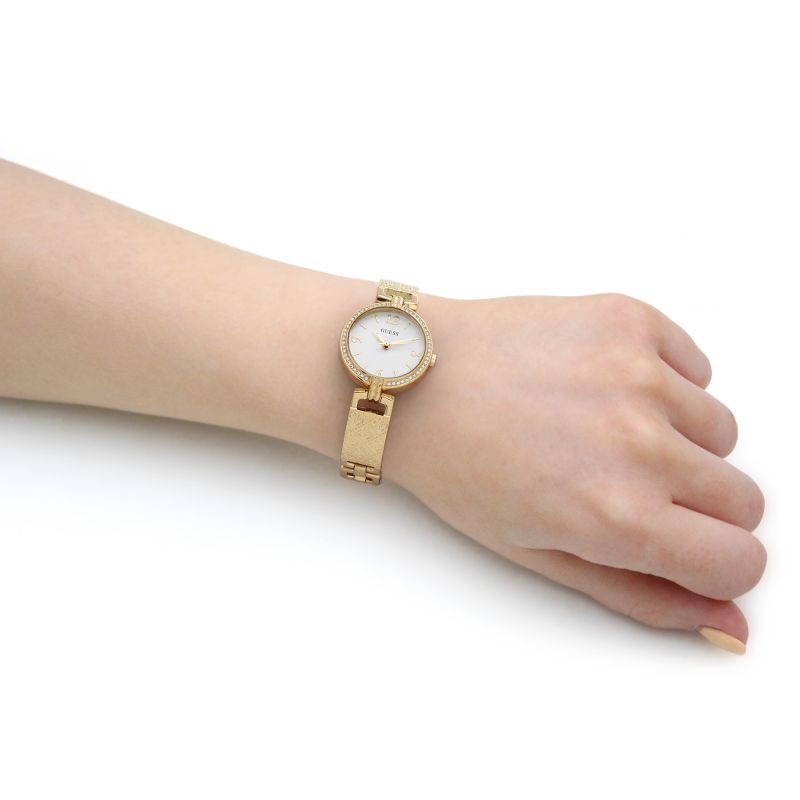 Orologio Donna Guess Quarzo Solo Tempo Acciaio Dorato Zirconi GW0098L2