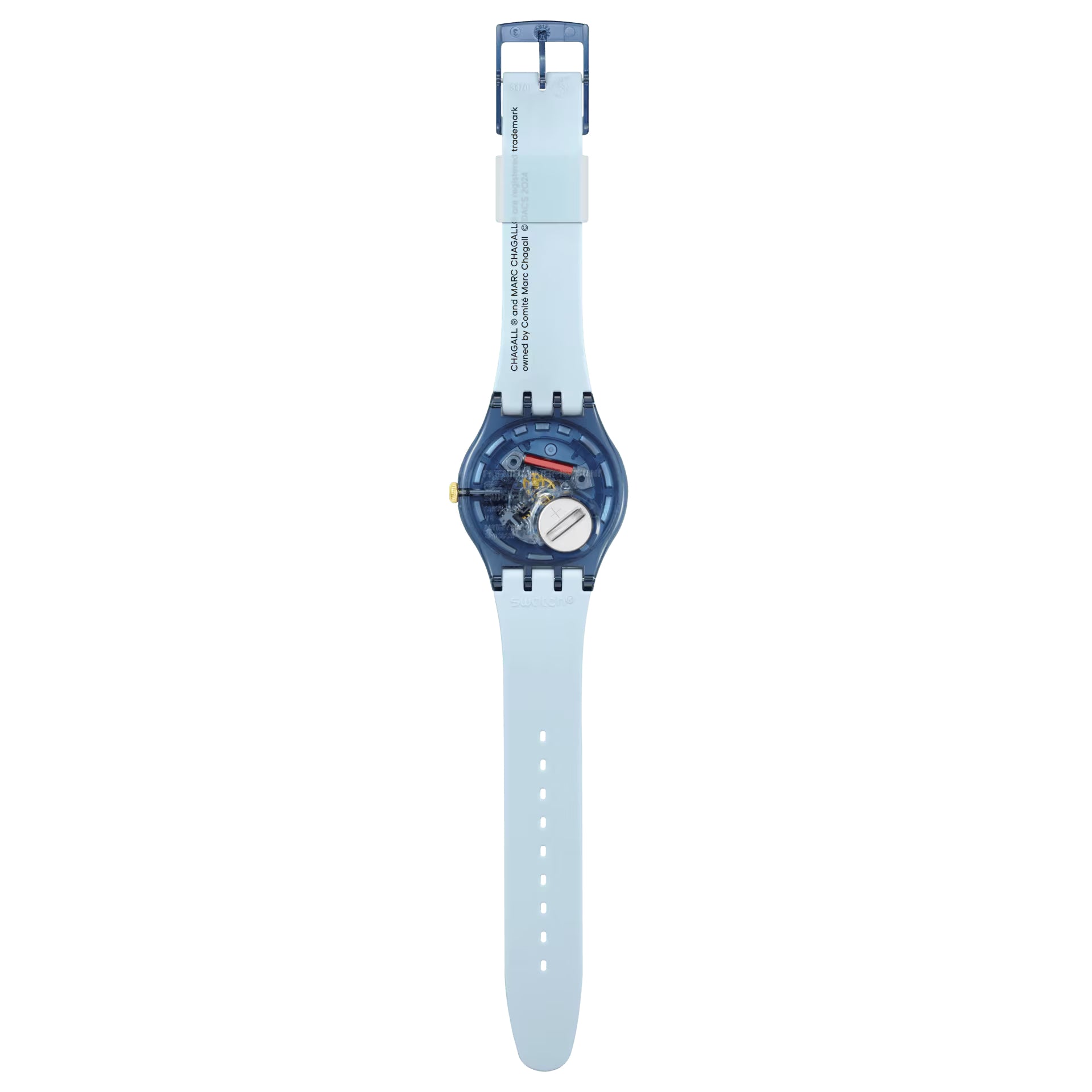 Orologio Unisex Swatch Chagall's Blue Circus Multicolore SUOZ365